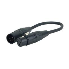 Adapterkabel XLR 5-pol male > XLR 3-pol female, 25cm 