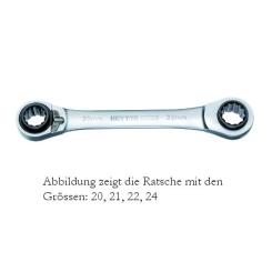 HEYTEC Knarren Ringschlüssel 4 in 1 (10, 13, 17, 19mm) 