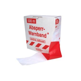 PE- Absperrband (Flatterband) rot/weiß 80mm x 500m 