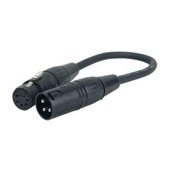 Adapterkabel XLR 3-pol male > XLR 5-pol female, 25cm 