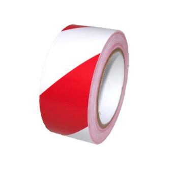 PVC- Warnband selbstklebend 50mm x 33m, rot/weiß 